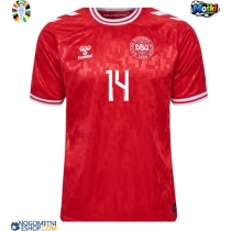 Moški Nogometni dresi Danska Mikkel Damsgaard #14 Domači EP 2024 Kratek Rokav